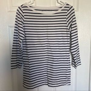 H&M Black and White Striped T-Shirt 3/4 Sleeves